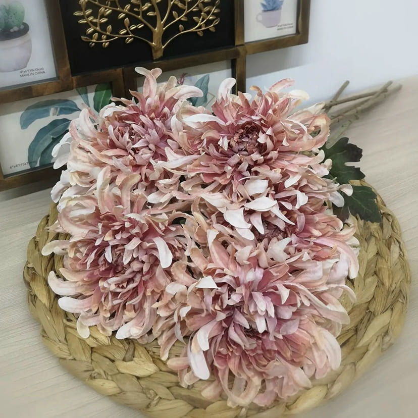 Искусственные цветы в Магнитогорске | Цветок искусственный «Хризантема», персиково-розовая, одиночный