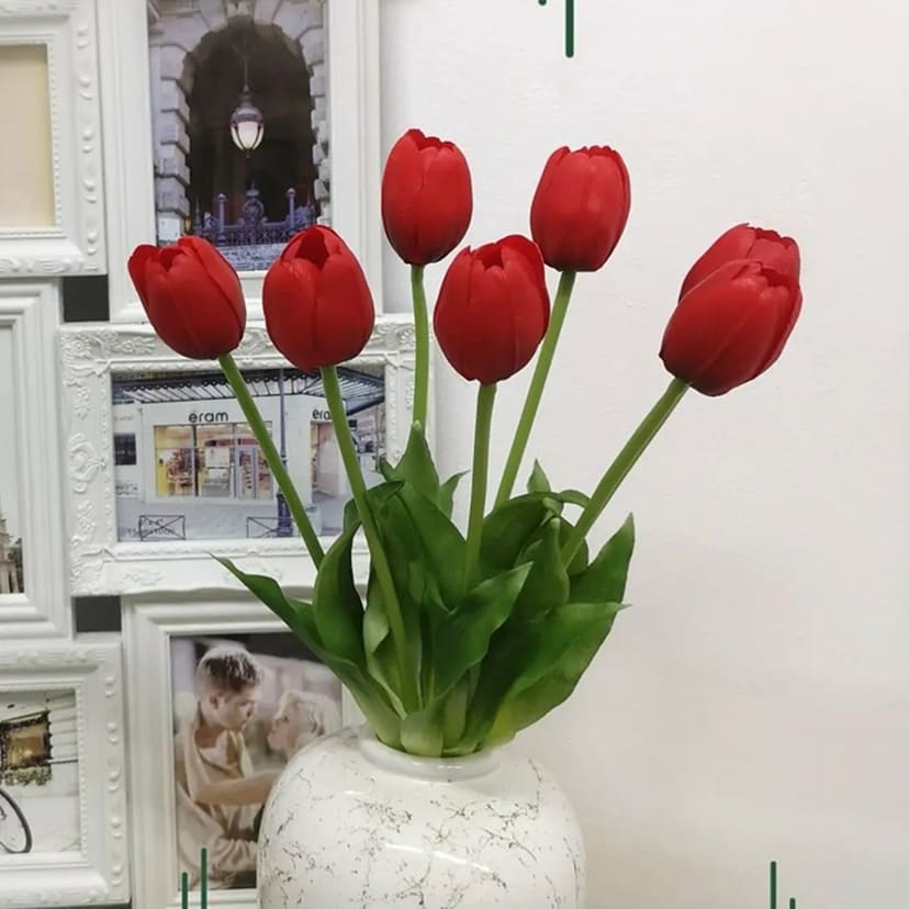 Искусственные цветы в Магнитогорске | Цветы искусственные «Тюльпаны», красные, букет