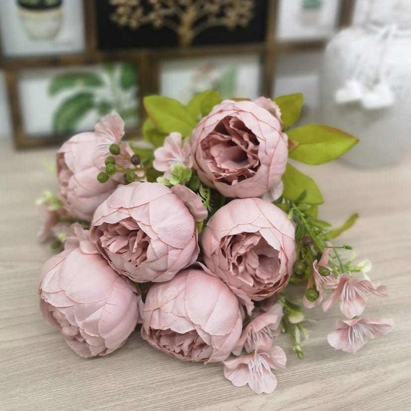 Искусственные цветы в Магнитогорске | Цветы искусственные «Пионы», розовый, винтаж, букет