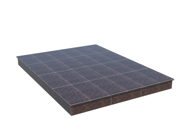 Площадки на могилу в Магнитогорске | Площадка с вертикальной (15 см) облицовкой Дымовским гранитом