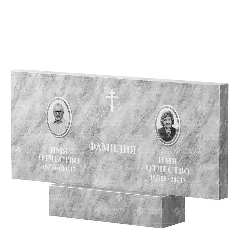 Памятники из мрамора в Магнитогорске | Двойной мраморный памятник, прямой