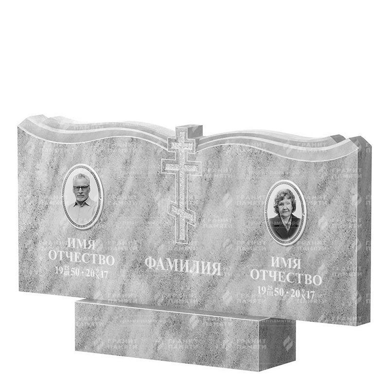 Памятники из мрамора в Магнитогорске | Двойной мраморный памятник ФМ-262