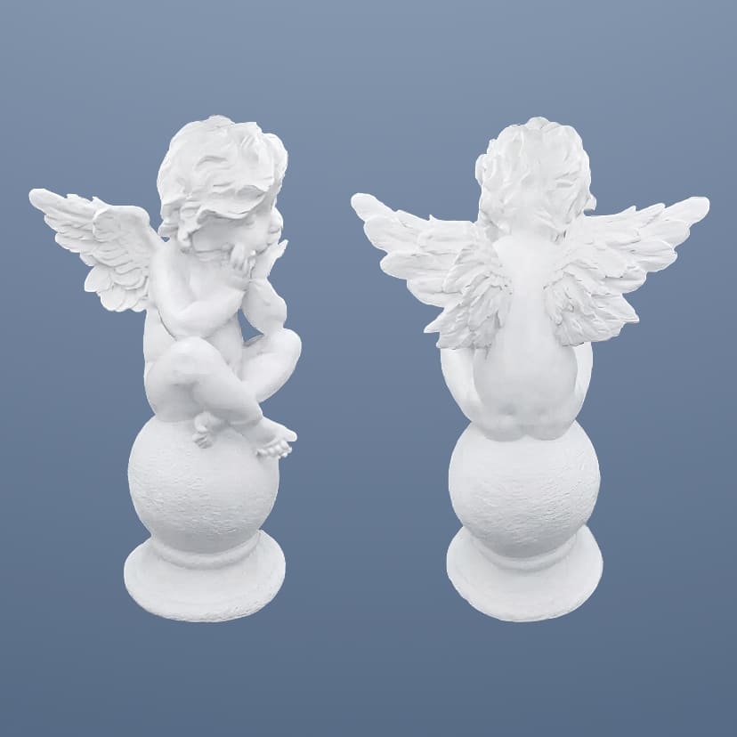 Скульптуры из искусственного мрамора в Магнитогорске | Скульптура ангел на шаре №1