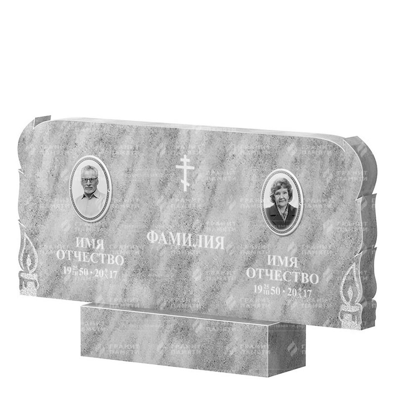 Памятники из мрамора в Магнитогорске | Двойной мраморный памятник ФМ-133