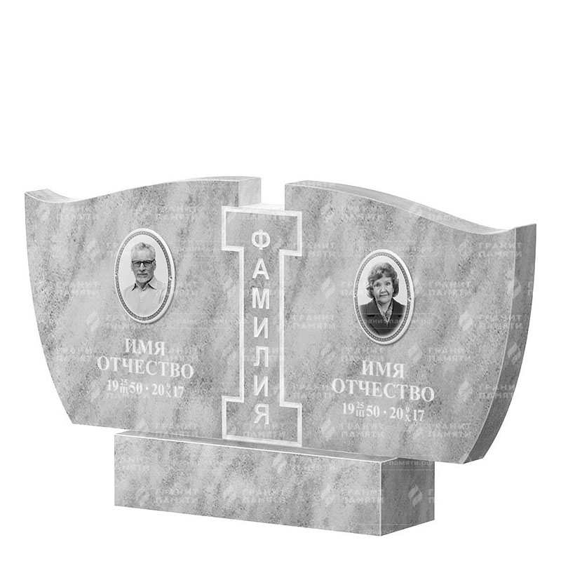 Памятники из мрамора в Магнитогорске | Двойной мраморный памятник ФМ-138
