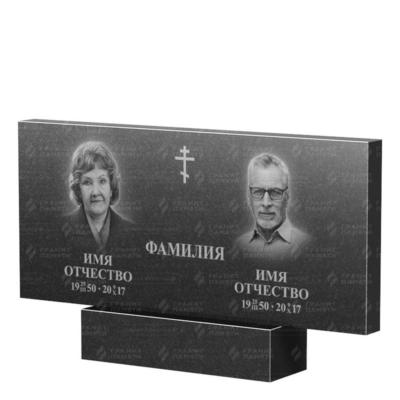 Памятники из гранита двойные в Магнитогорске | Двойной гранитный памятник, прямой