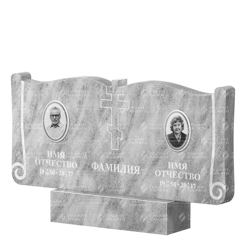 Памятники из мрамора в Магнитогорске | Двойной мраморный памятник ФМ-263