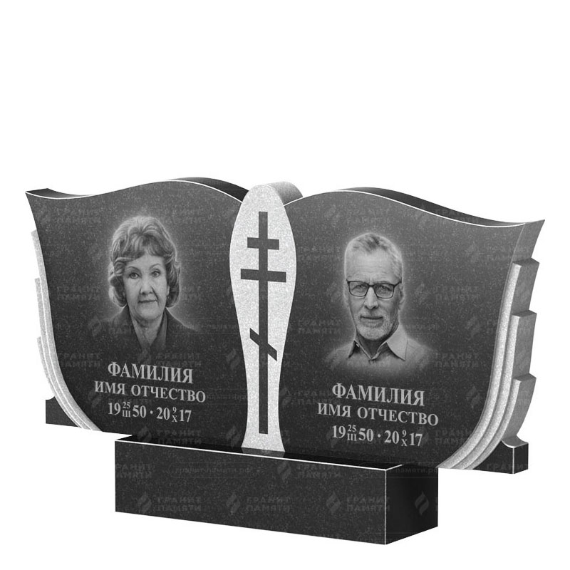 Памятники из гранита двойные в Магнитогорске | Двойной гранитный памятник ФГ-136