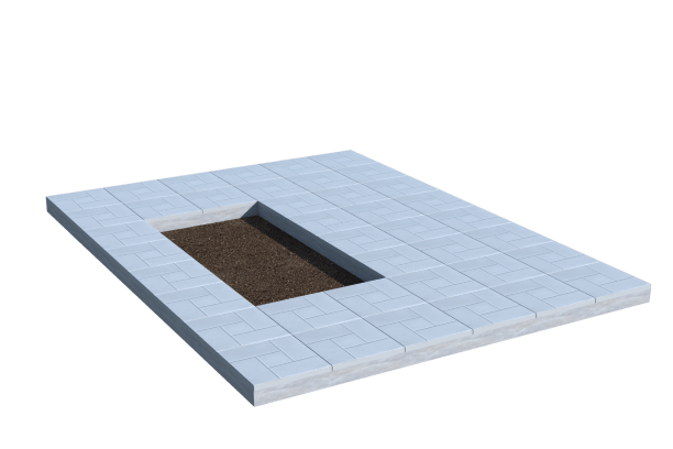 Площадки на могилу в Магнитогорске | Площадка с тротуарной плиткой (под цветник)