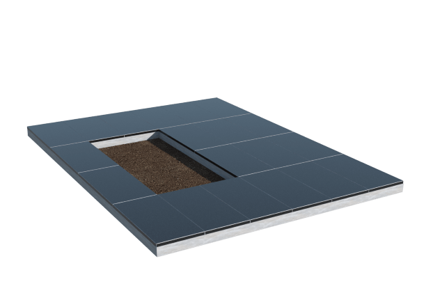 Площадки на могилу в Магнитогорске | Площадка с облицовкой гранитом Габбро (под цветник)