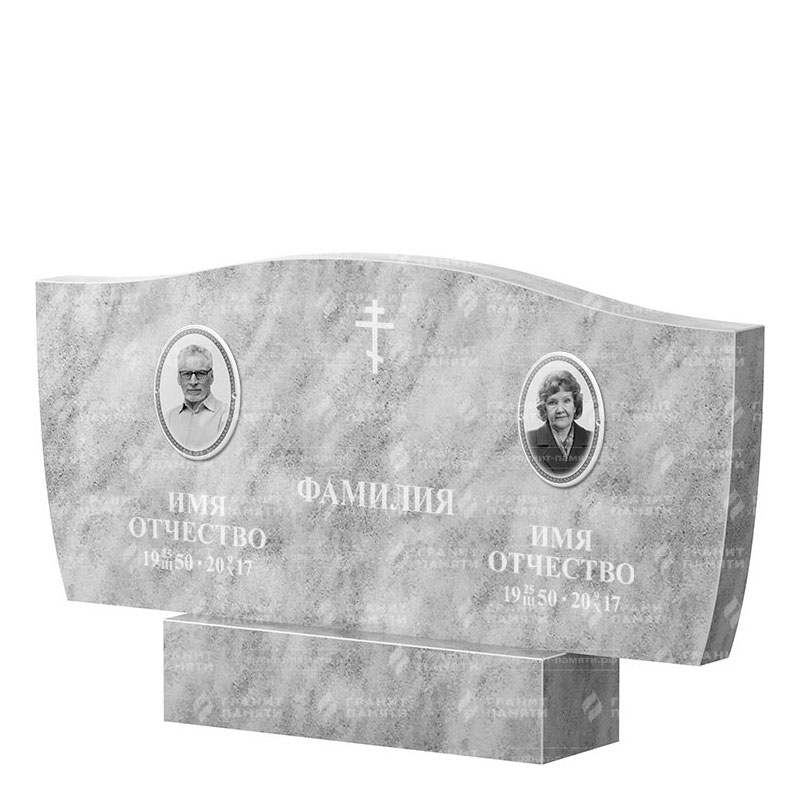 Памятники из мрамора в Магнитогорске | Двойной мраморный памятник ФМ-258