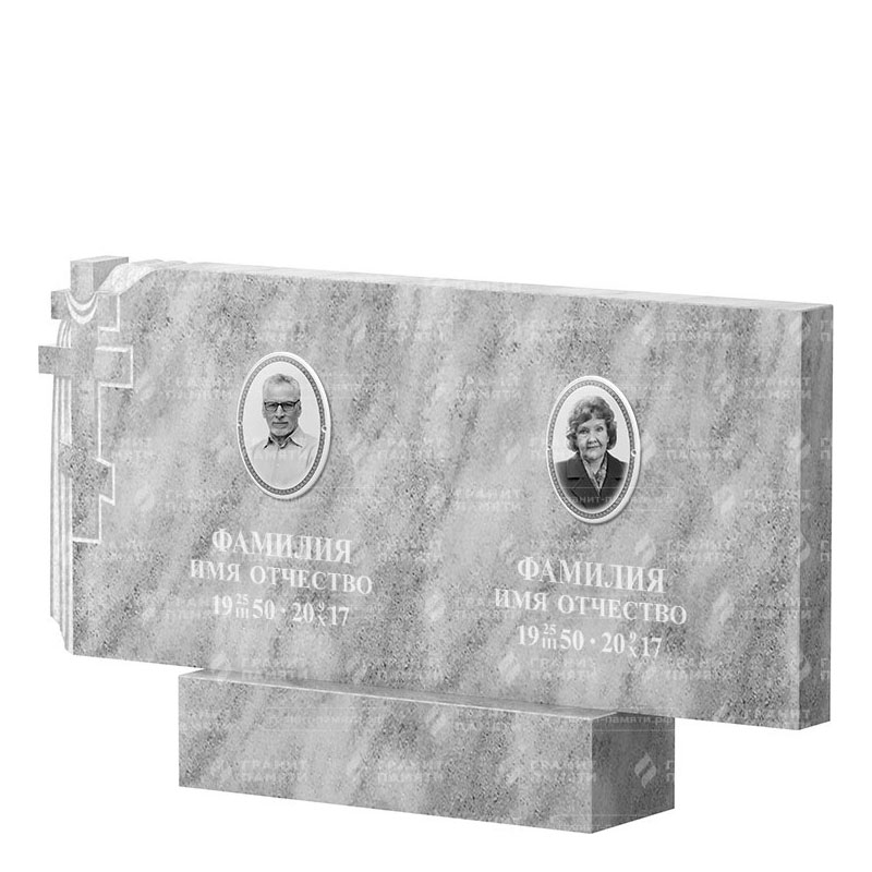 Памятники из мрамора в Магнитогорске | Двойной мраморный памятник ФМ-139