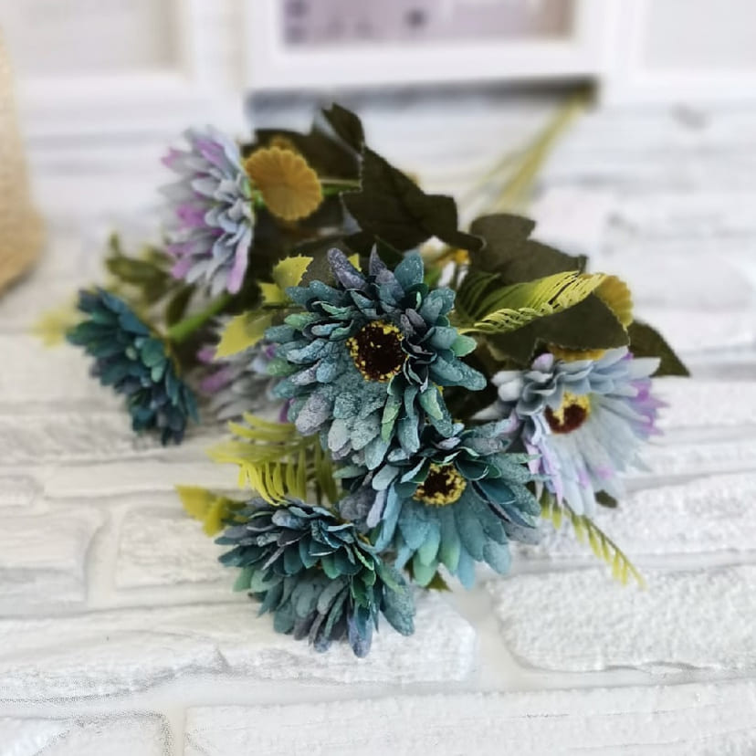 Искусственные цветы в Магнитогорске | Цветы искусственные «Ромашки», фиолетово-голубые, букет