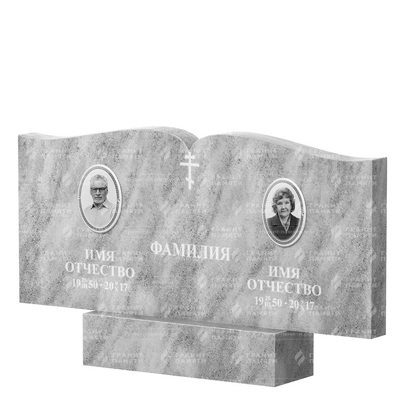 Памятники из мрамора в Магнитогорске | Двойной мраморный памятник ФМ-259