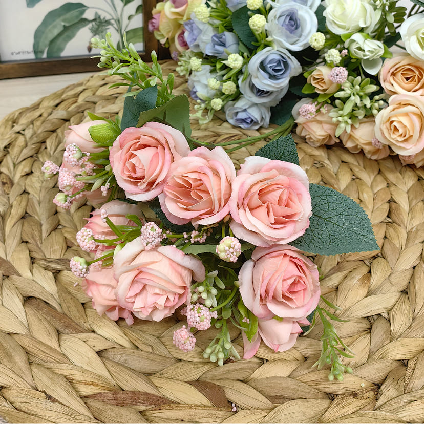 Искусственные цветы в Магнитогорске | Цветы искусственные «Розы», нежно-розовые, букет