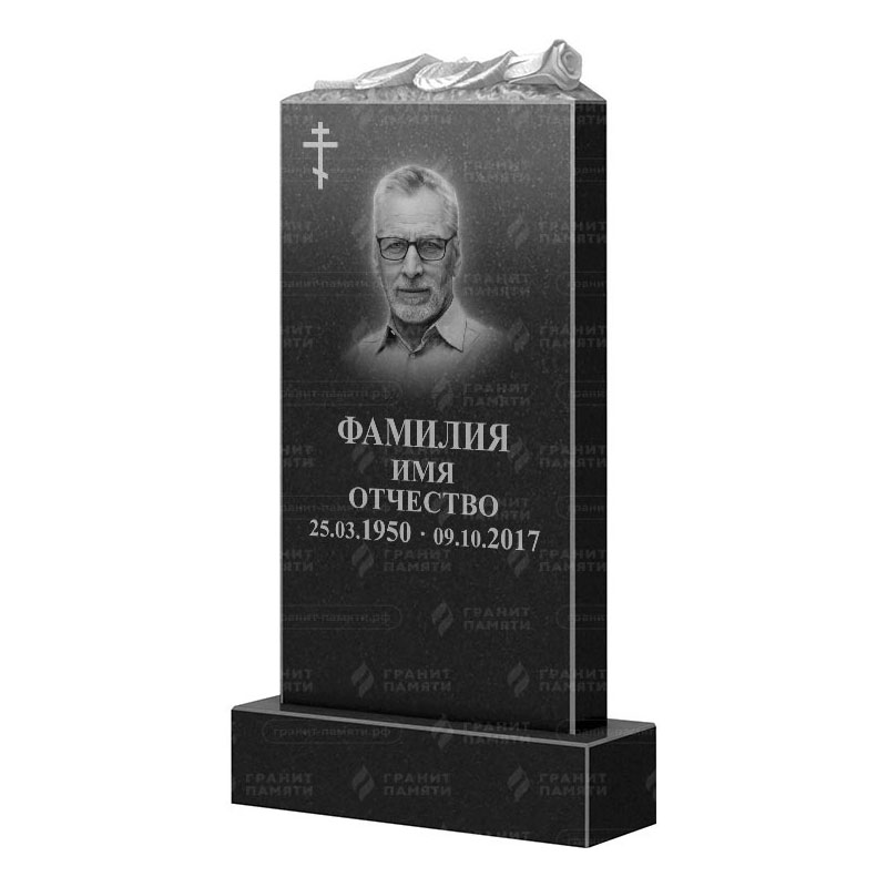 Памятники из гранита с цветами в Магнитогорске | Гранитный памятник ФГ-105