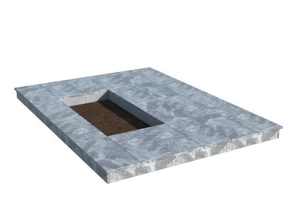 Площадки на могилу в Магнитогорске | Площадка с вертикальной (10 см) мраморной облицовкой (под цветник)