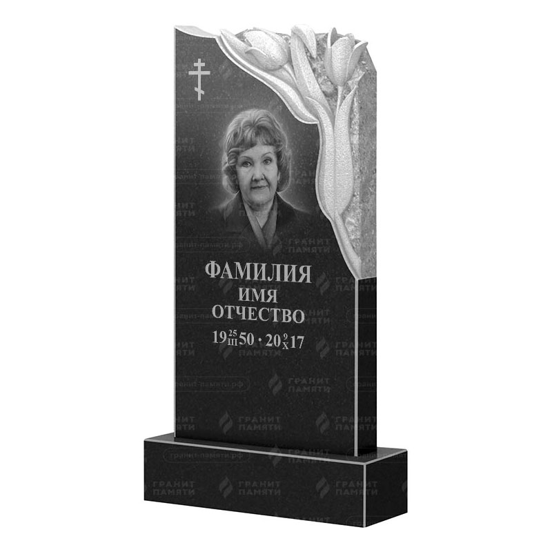 Памятники из гранита с цветами в Магнитогорске | Гранитный памятник ФГ-113